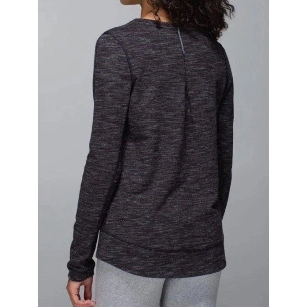 Lululemon Exhalation Pullover II Heathered‎ Marled Black Size 8 Sweatshirt